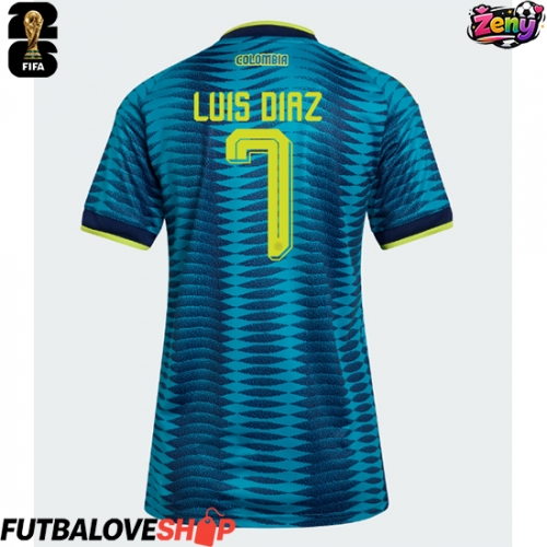 Dres Kolumbia Luis Diaz #7 Preč pre Ženy MS 2026 Krátky Rukáv
